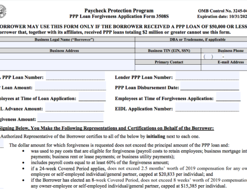 ALERT: New PPP Forgiveness Form & Guidance for Loans $50K and Less